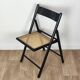 Pair of wooden and rattan folding chairs