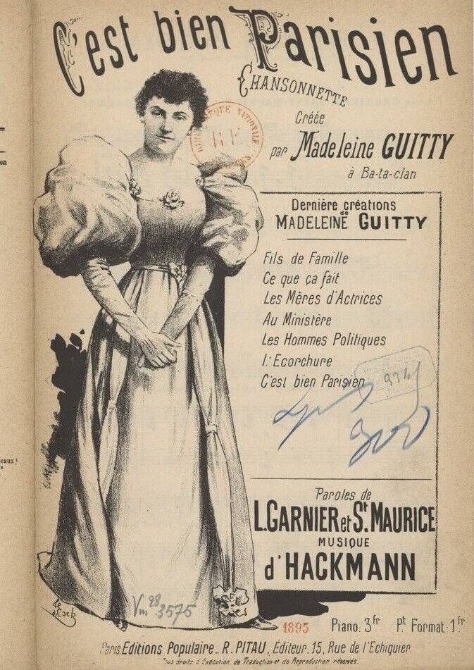 Eugène Marioton, Portrait de la chanteuse et comédienne Madeleine Guitty
