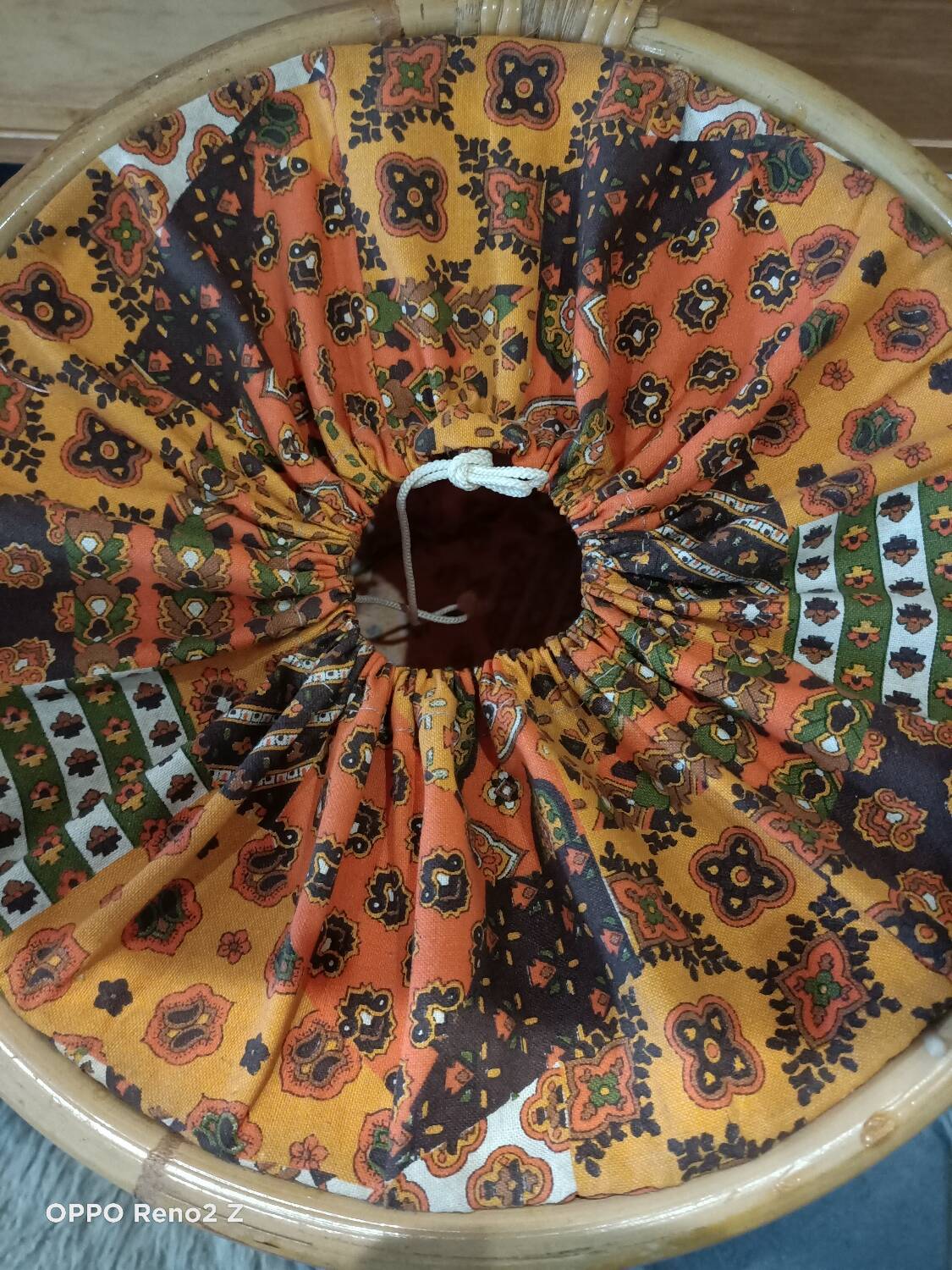 Travailleuse rotin vintage