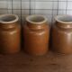 3 vases vintage en grès, intérieur vernissé