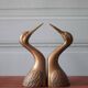 Vintage bookends, animal bookends, heron head, bird, brass sculpture, interior decor.