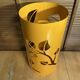 Orange Metal Cylindrical Design Umbrella Stand with Cut-Out Leaf Decoration #E2