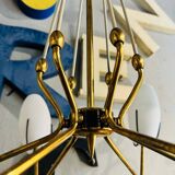 Lampadario vintage in vetro opalino bianco