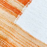 Kilim Moroccan Berber ecru mottled orange pattern 350x236cm