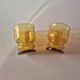 set of 2 smoked yellow amber vintage Pernod SA glasses