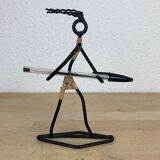 Porte stylo scandinave de Laurids Lonborg, métal et osier