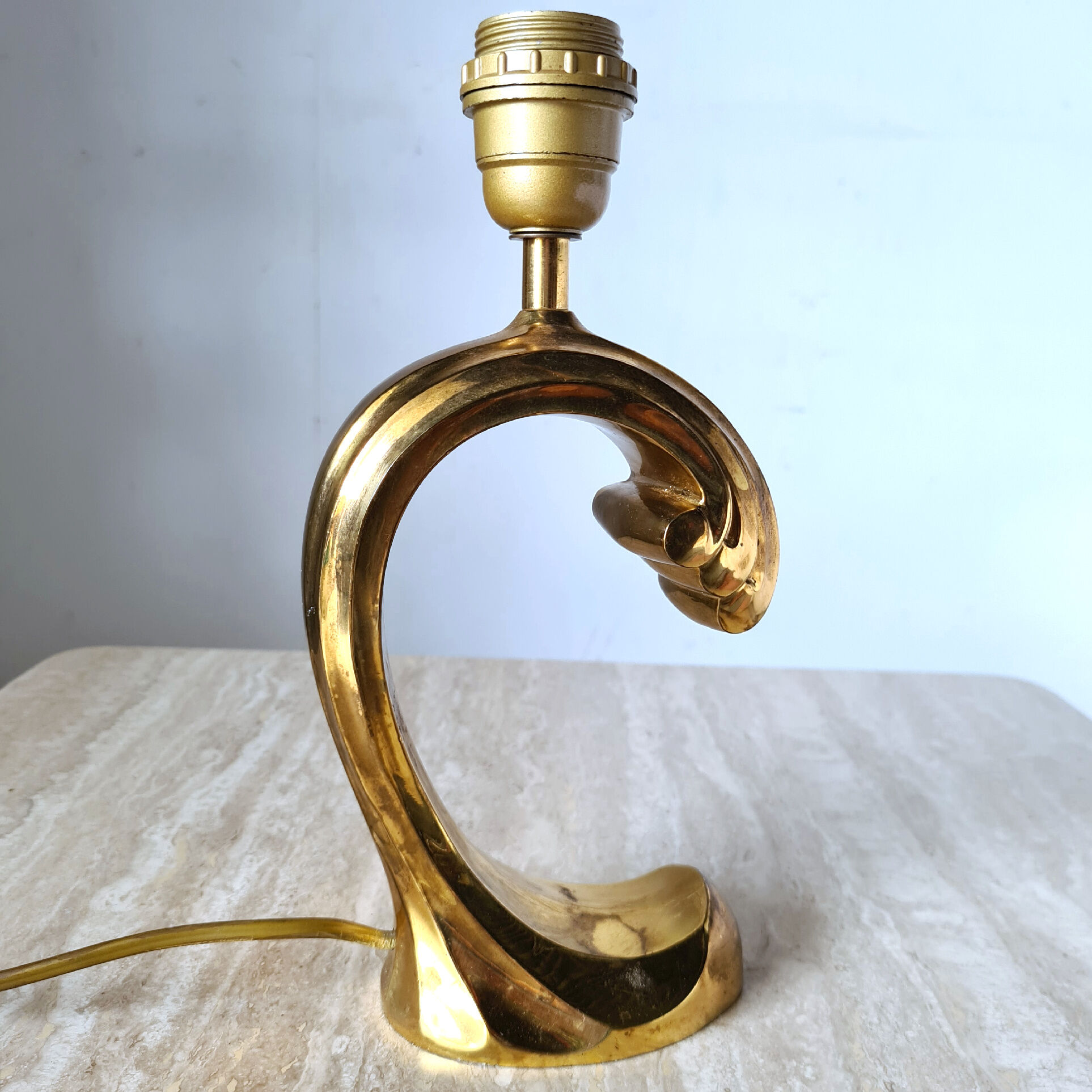 Hollywood regency brass table lamp, 1970s