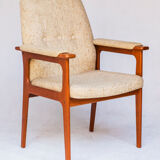 Danish teak armchair & stool from OD Møbler, 1960s