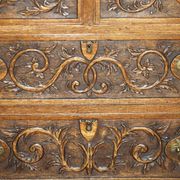 Victorian oak commode finely carved.