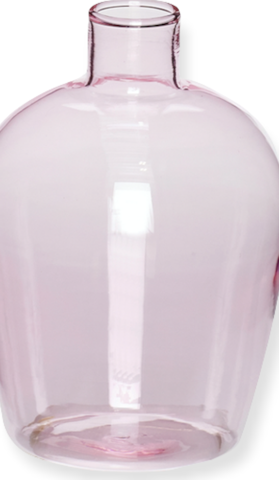 Vase in pale pink glass 11cm