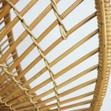 1960s mid century armchair bamboo wicker with hairpin legs