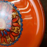 Vintage 70's orange ceramic cake plate