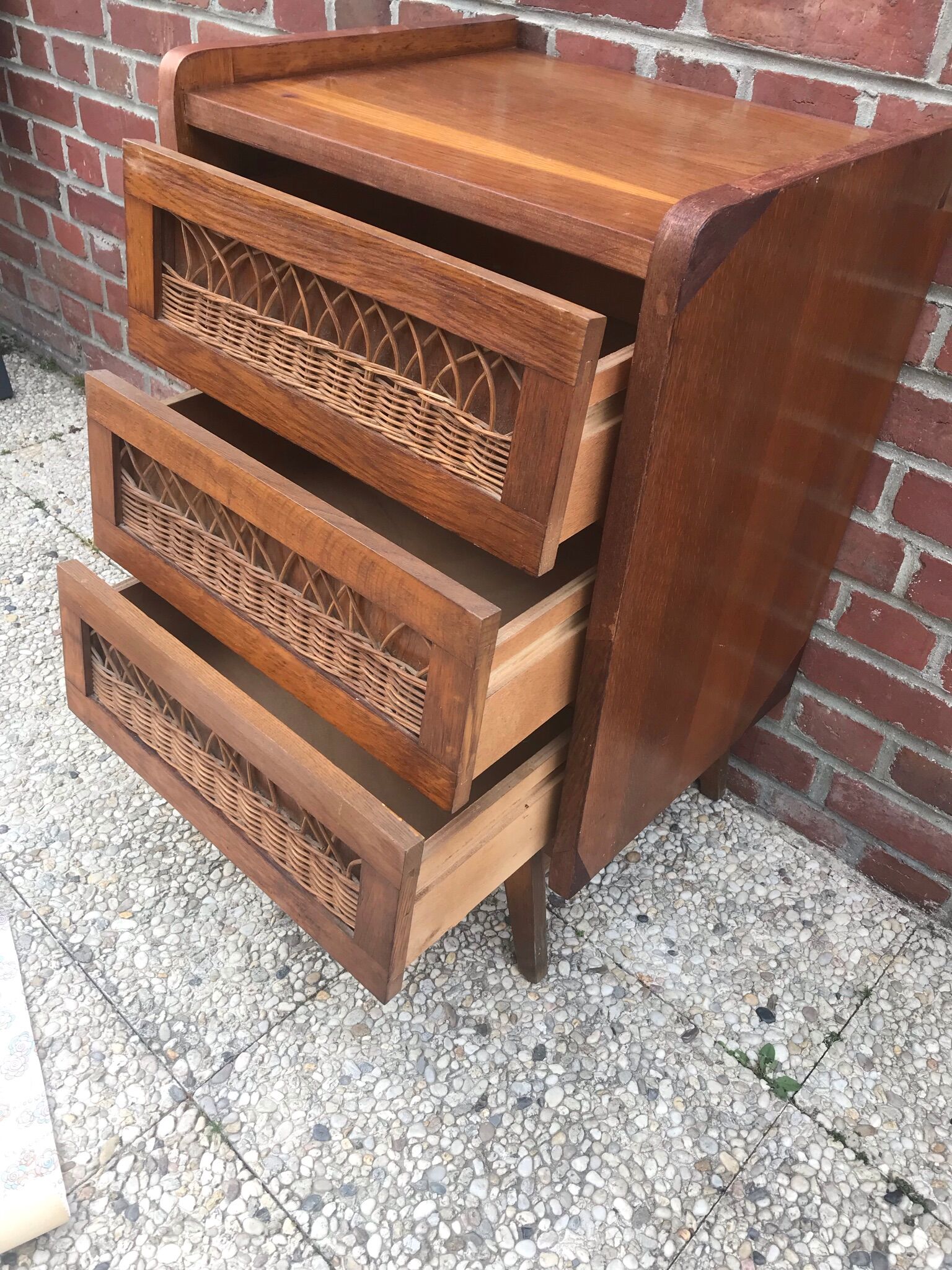 Vintage rattan chest of drawers