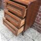 Vintage rattan chest of drawers