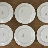Set of 6 plates sea pattern Digoin Sarreguemines.
