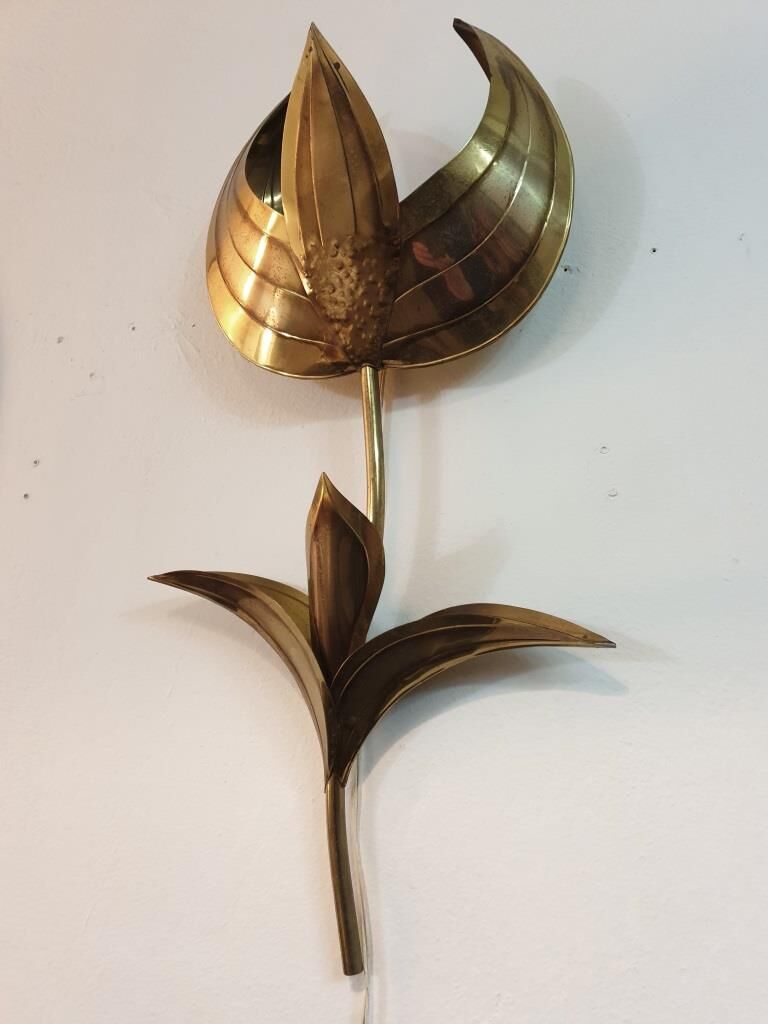 Brass flower sconces