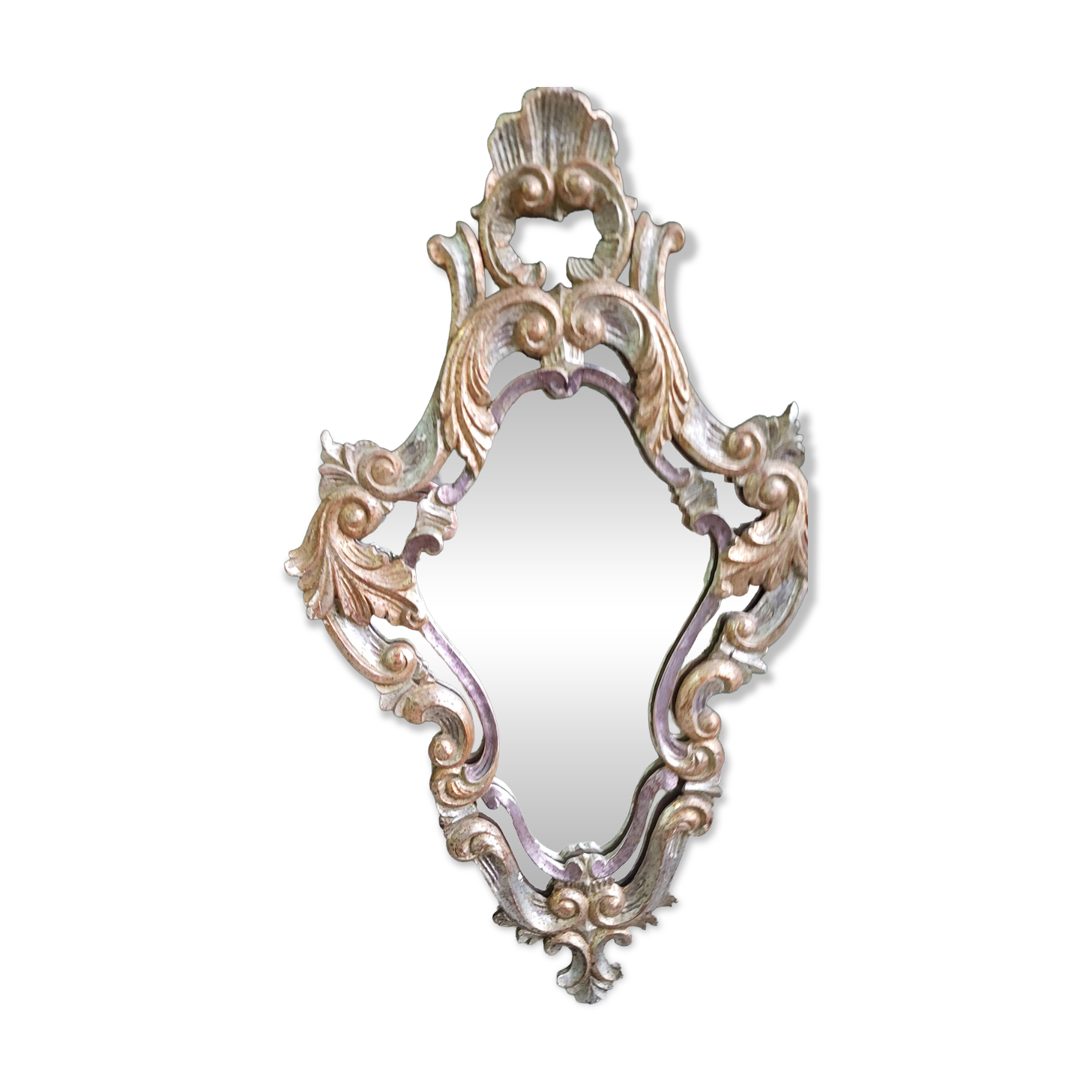 MIRROR IN LOUIS XV STYLE WITH GILDING AND SILVERING