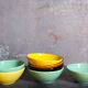 Seven vintage slip ceramic bowls