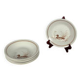 Lot de 6 Assiettes creuses Vintage Churchill England – Motif Canard