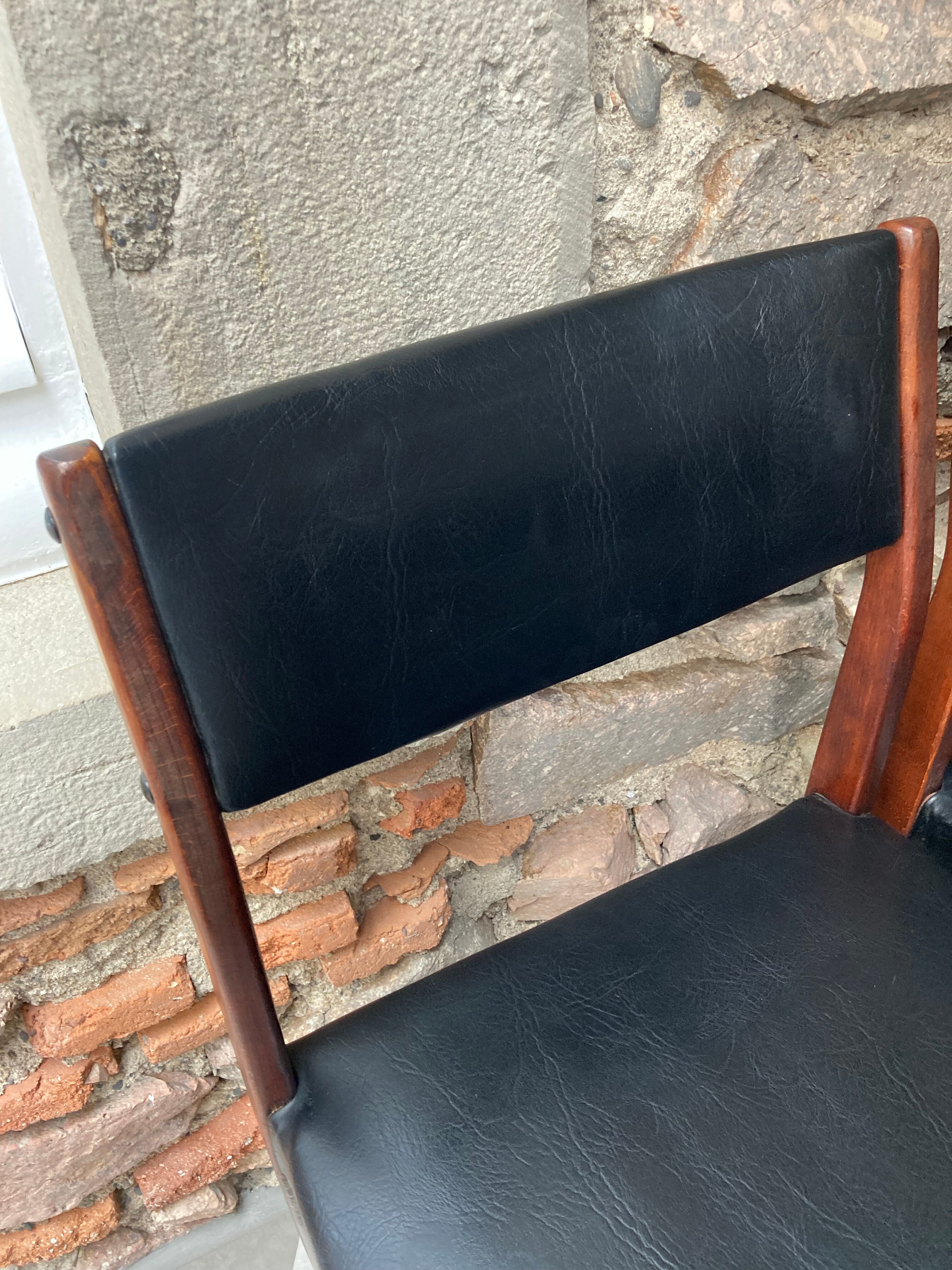 Set of 6 scandinavian chairs skaï black