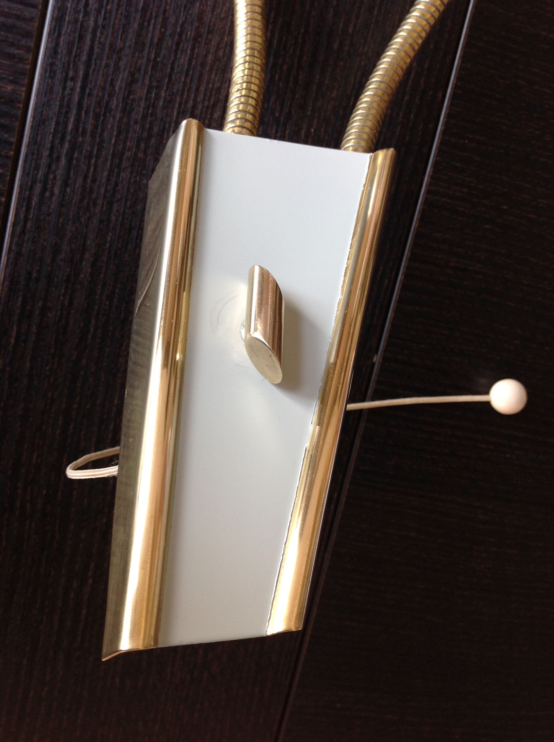 Double fire wall lamp in brass and glass cornet years 50/60