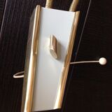 Double fire wall lamp in brass and glass cornet years 50/60