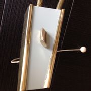 Double fire wall lamp in brass and glass cornet years 50/60