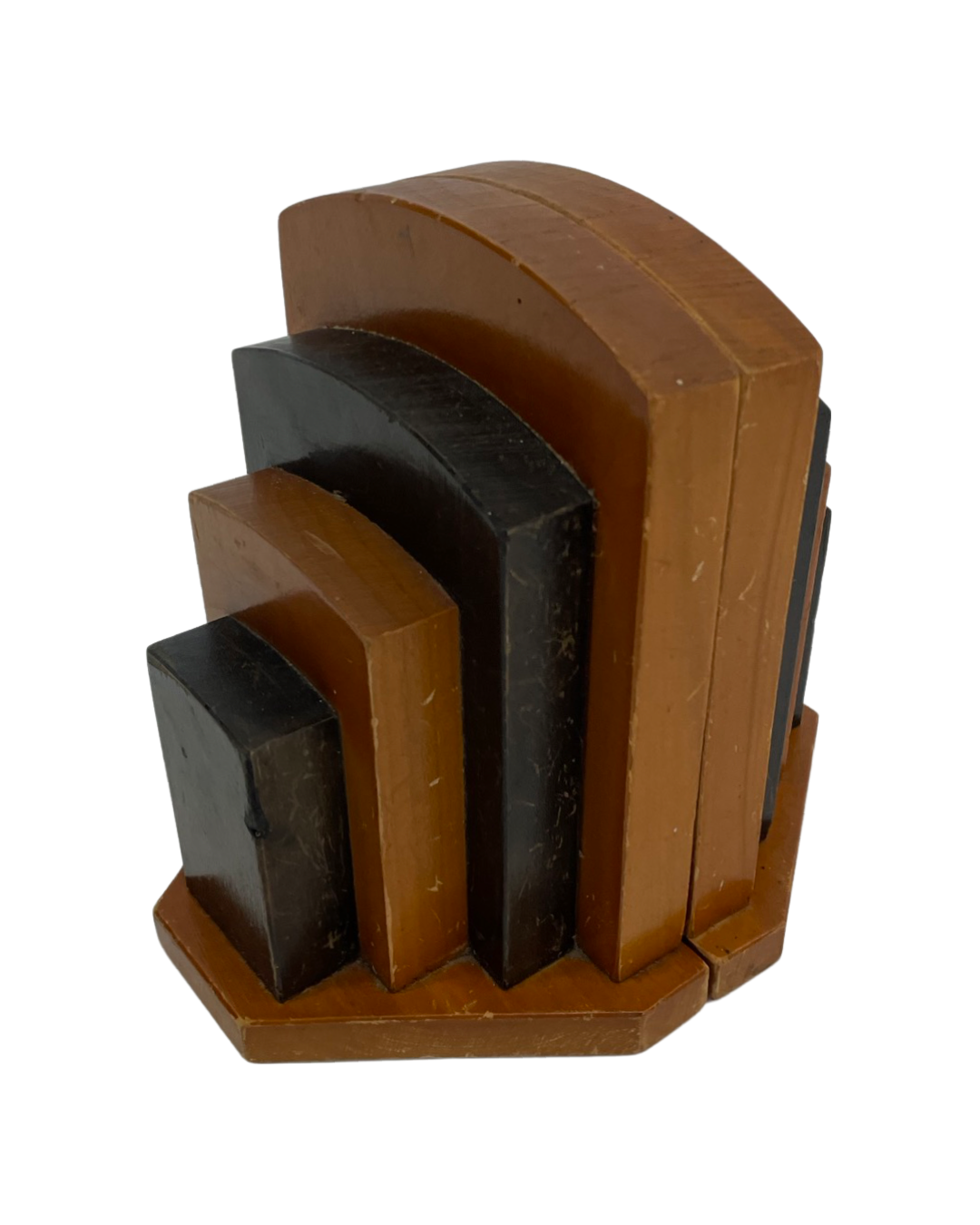 Art Deco bookends wood minimalist design set