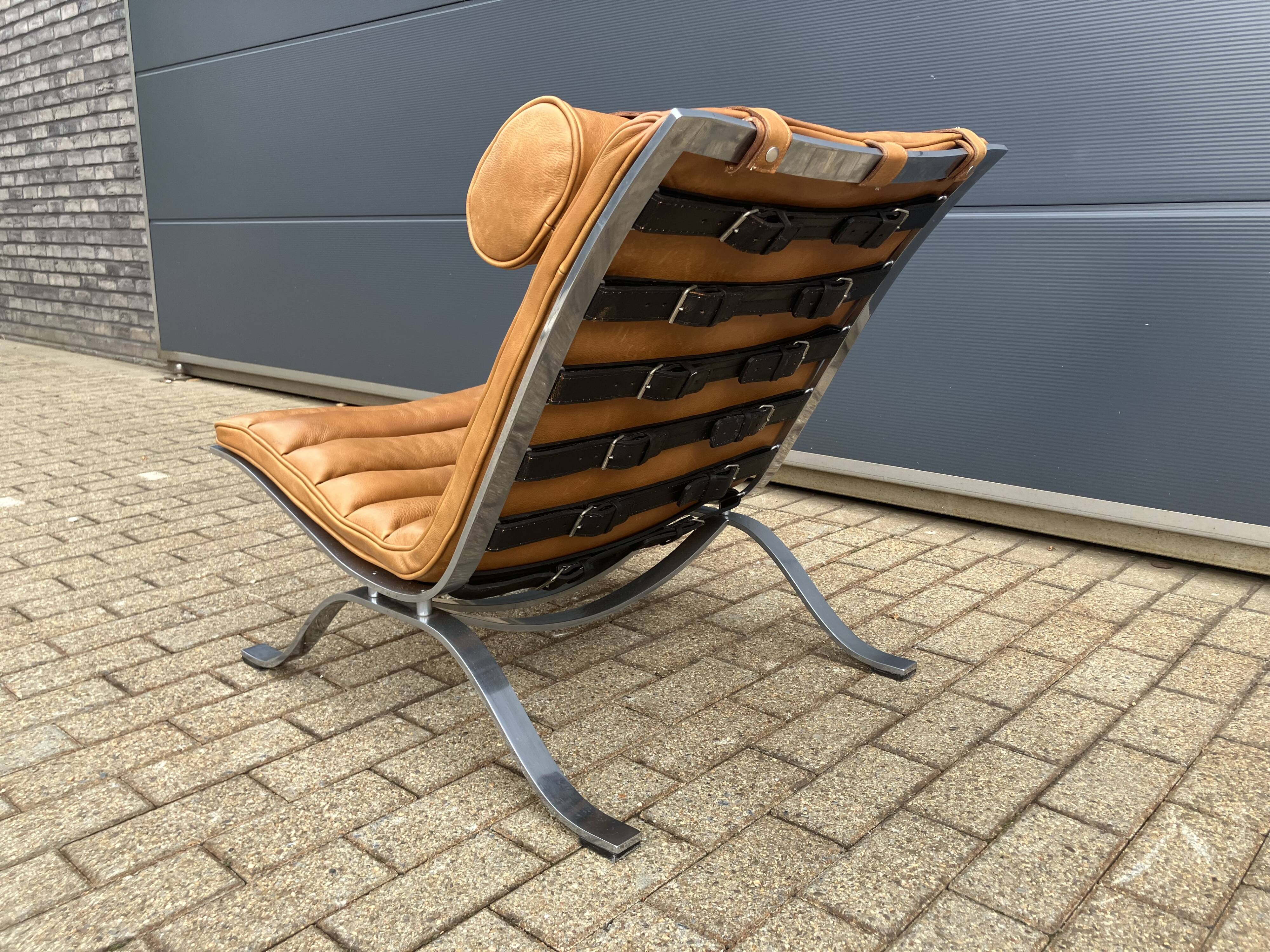 Arne norell ari lounge chair, camel cognac leather nieuwstaat!