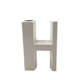 Space age H letter ceramic solifleur vase, Marcel Radureau ca. France 1970