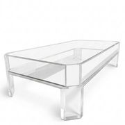 Coffee Table Design Marc Micoud Plexiglas/Lucite and Glass - 1980