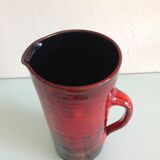 Pitcher in glazed red ceramic / vintag 60s-70s