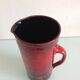 Pitcher in glazed red ceramic / vintag 60s-70s