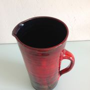 Pitcher in glazed red ceramic / vintag 60s-70s