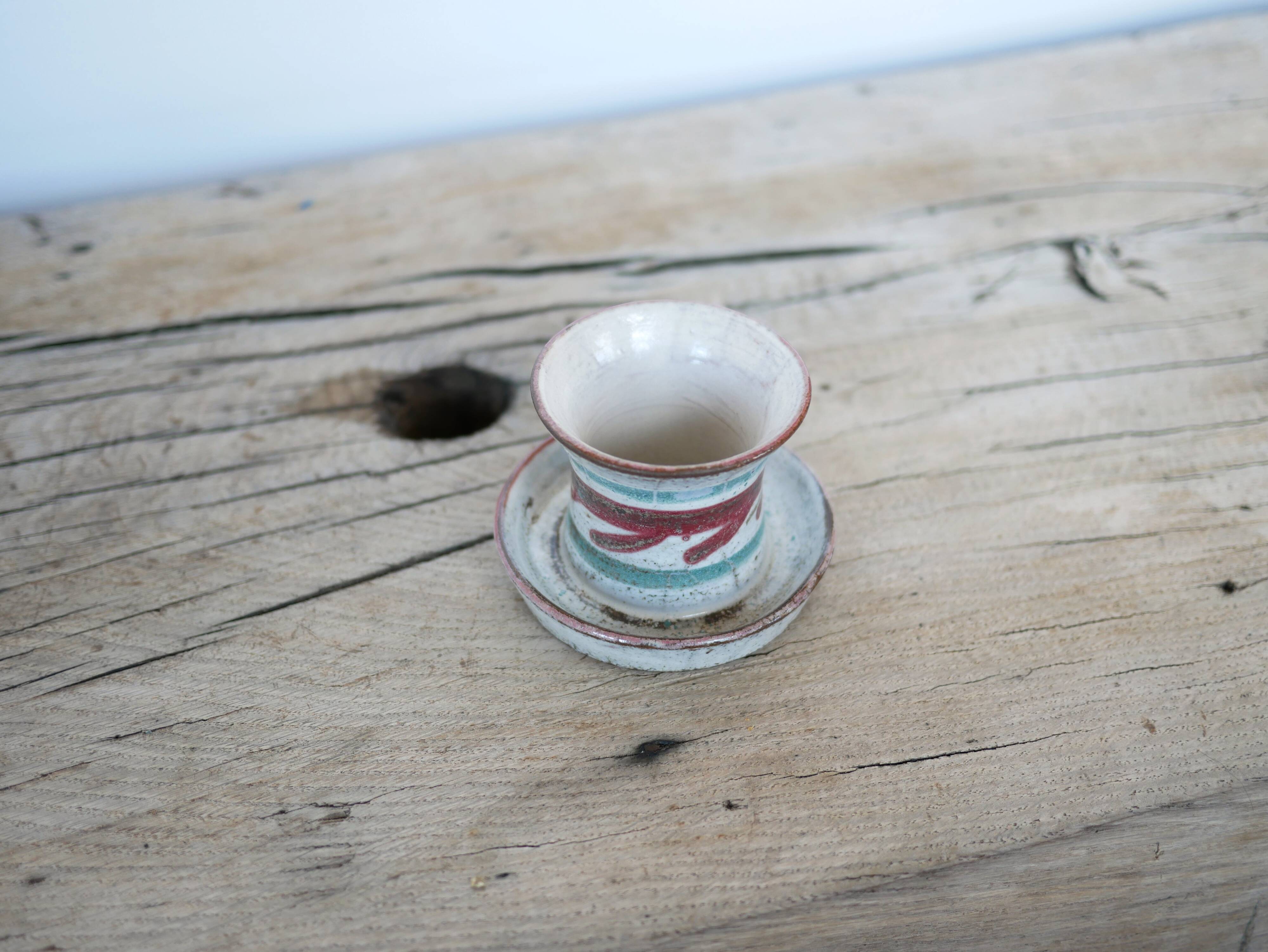Vintage ceramic candle holder by Atelier Le Mûrier, Vallauris