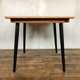 Vintage square table feet black compass tray solid beech