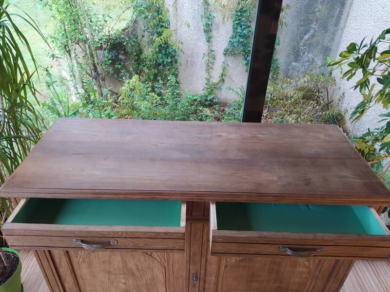 Parisian art deco sideboard in natural chestnut