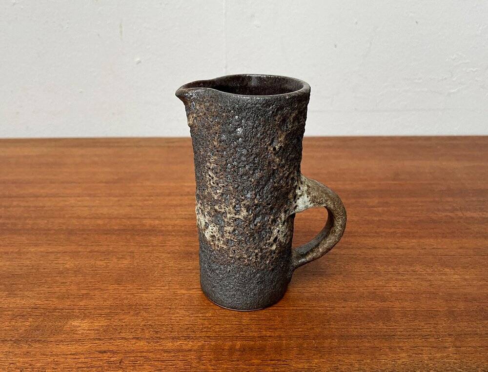 Brutalist Carafe Vase West German in Fat Lava Ceramic from the 1960s by Jopeko