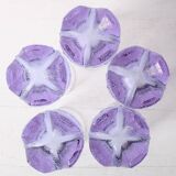 Set of 5 Vintage Lilac Tumblers / LACS Kristallglas / Italy / 1970s