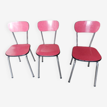 Chaises en formica rouge