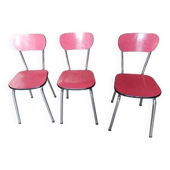 Chaises en formica rouge