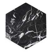 Hexagonal plate in black marble