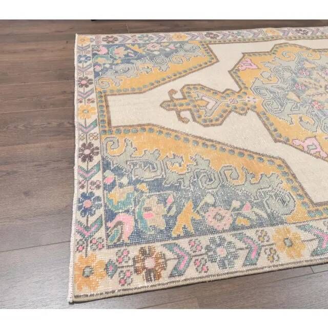 1970s Vintage Turkish Hand-Knotted Area Rug 134x221