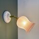 Applique tulipe vintage en opaline rose