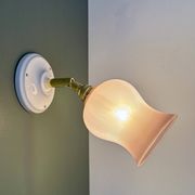 Applique tulipe vintage en opaline rose