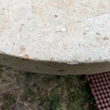 Asymmetrical coffee table design 80s in Mactan stones, travertine by Magnussen Ponte.