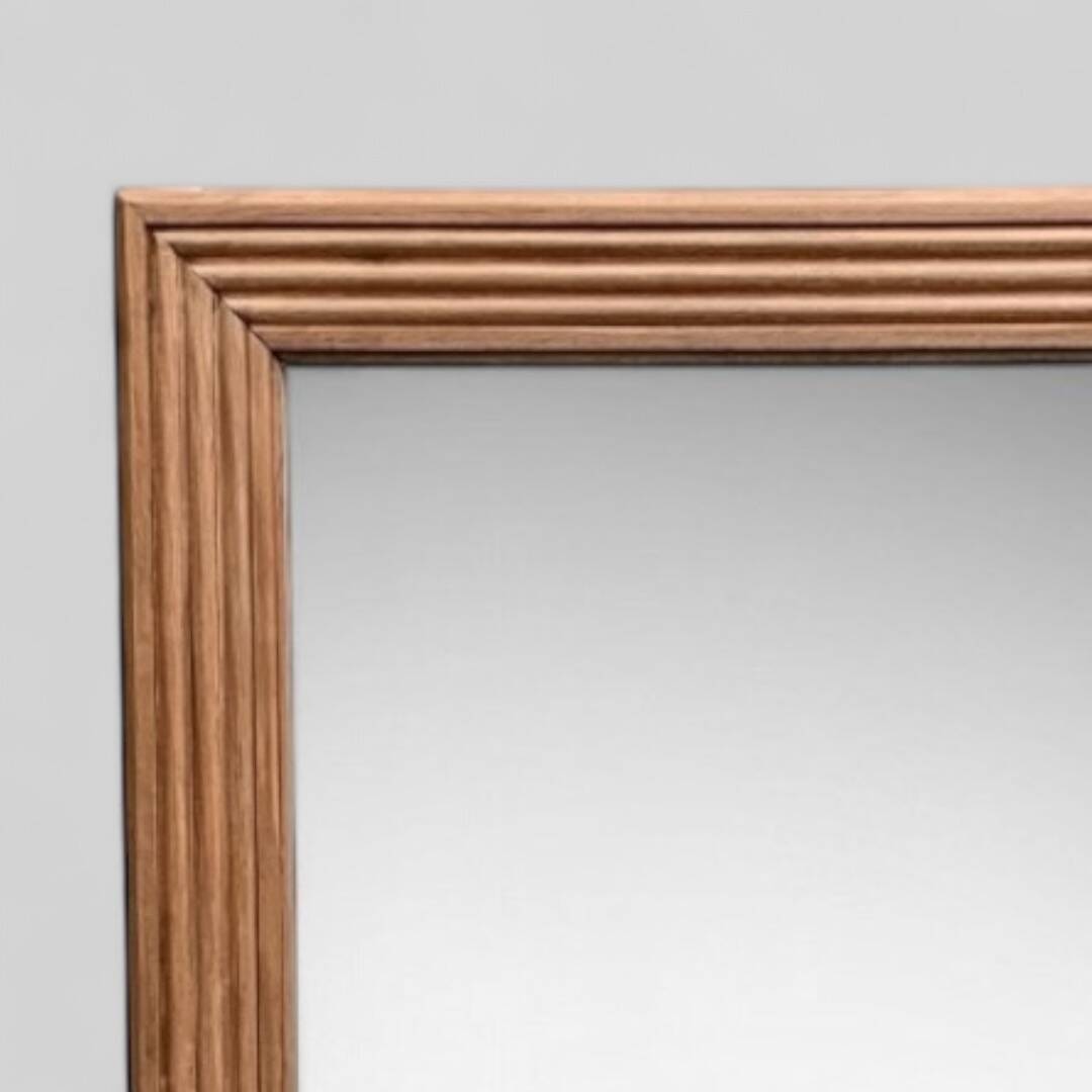 1940 beveled mirror solid raw oak 74x104