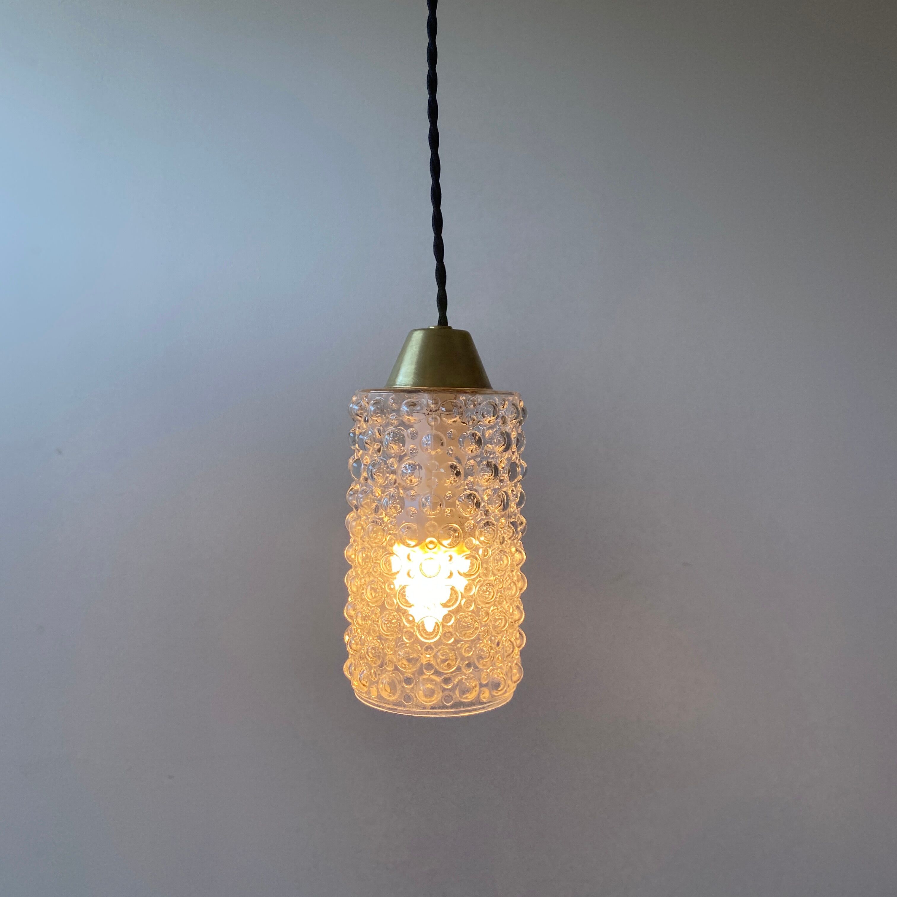 Lot 3 old vintage molded glass suspensions