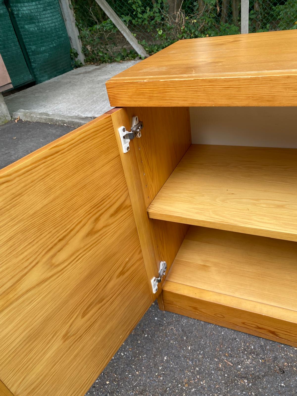 1970s wooden low storage chest.