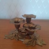 Bougeoir fleur en laiton